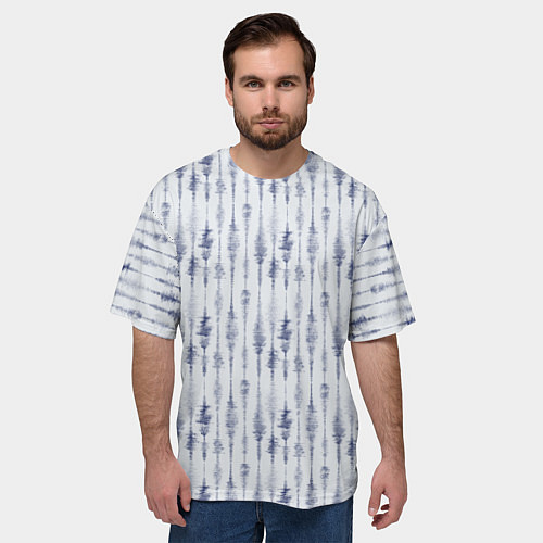 Мужская футболка оверсайз Shibori Tie-Dye / 3D-принт – фото 3