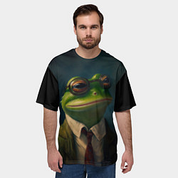 Футболка оверсайз мужская Лягушонок Пепе, цвет: 3D-принт — фото 2