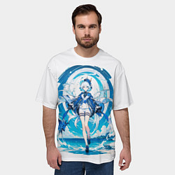 Футболка оверсайз мужская Фурина Фокалорс Геншин Импакт, цвет: 3D-принт — фото 2
