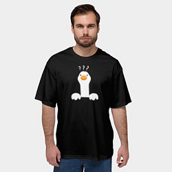 Футболка оверсайз мужская Вопрошающий гусь, цвет: 3D-принт — фото 2
