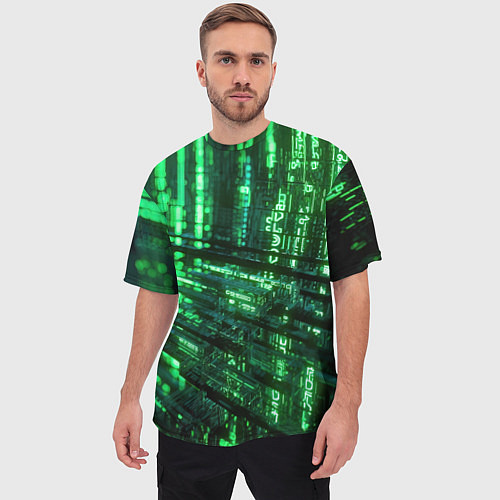 Мужская футболка оверсайз Цифровая текстура / 3D-принт – фото 3