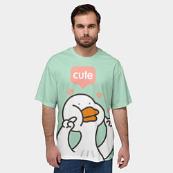 Футболка оверсайз мужская Dear goose - кавайный, цвет: 3D-принт — фото 2
