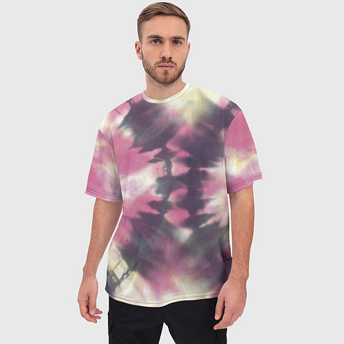 Мужская футболка оверсайз Tie-Dye дизайн / 3D-принт – фото 3