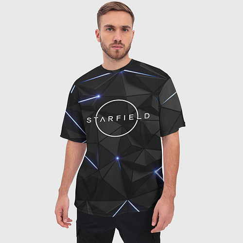 Мужская футболка оверсайз Stafield logo black / 3D-принт – фото 3