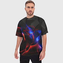 Футболка оверсайз мужская Starfield red logo, цвет: 3D-принт — фото 2