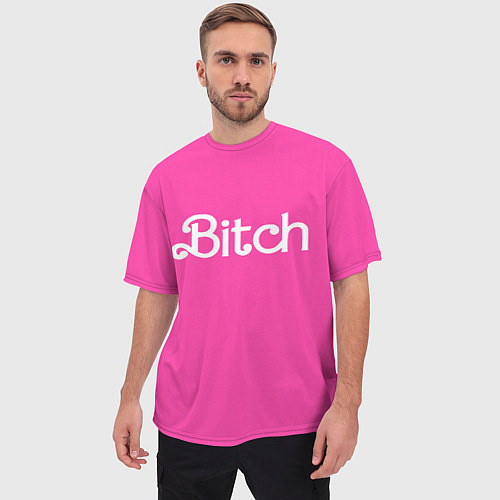 Мужская футболка оверсайз Bitch Barbie / 3D-принт – фото 3