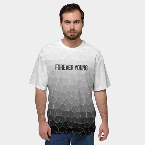 Мужская футболка оверсайз Forever young / 3D-принт – фото 3