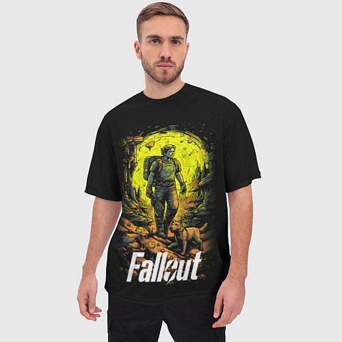 Мужская футболка оверсайз Fallout poster / 3D-принт – фото 3