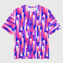 Футболка оверсайз мужская Прямоугольники и полоски с градиентами, цвет: 3D-принт