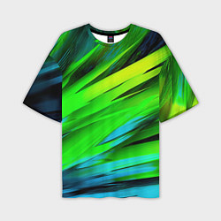 Мужская футболка оверсайз Green abstract