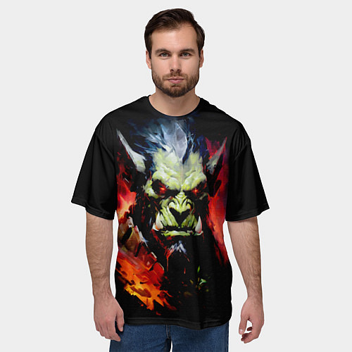 Мужская футболка оверсайз Орк в огне / 3D-принт – фото 3