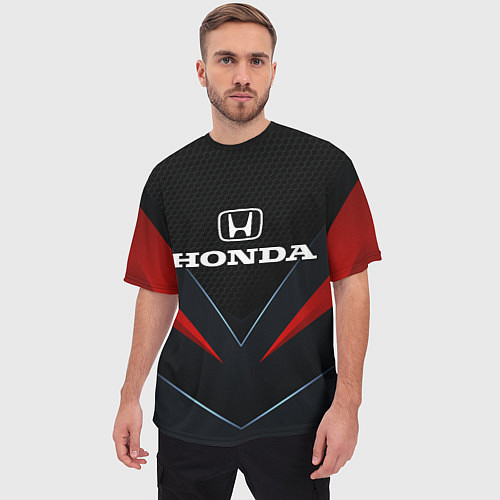 Мужская футболка оверсайз Honda - технологии / 3D-принт – фото 3