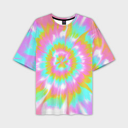 Футболка оверсайз мужская Tie-Dye кислотный в стиле барби, цвет: 3D-принт