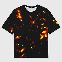 Мужская футболка оверсайз Разлетающиеся искры пламени