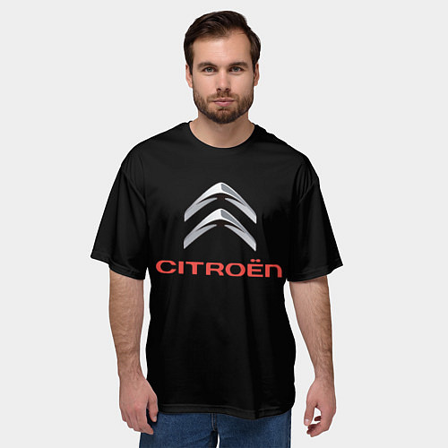 Мужская футболка оверсайз Citroen auto sports / 3D-принт – фото 3
