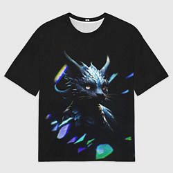 Футболка оверсайз мужская Кот дракон, цвет: 3D-принт