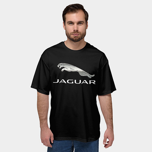 Мужская футболка оверсайз Jaguar sport brend / 3D-принт – фото 3