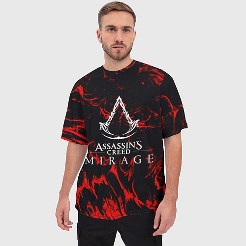 Мужская футболка оверсайз Assassins Creed кровь тамплиеров / 3D-принт – фото 3