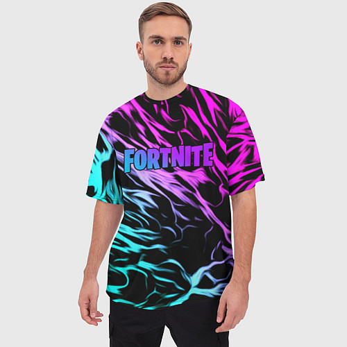 Мужская футболка оверсайз Fortnite neon uniform / 3D-принт – фото 3