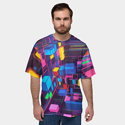 Футболка оверсайз мужская Пространство с кубами, цвет: 3D-принт — фото 2