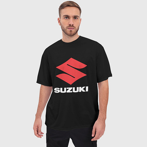 Мужская футболка оверсайз Suzuki sport brend / 3D-принт – фото 3