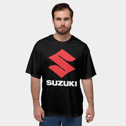 Мужская футболка оверсайз Suzuki sport brend / 3D-принт – фото 3
