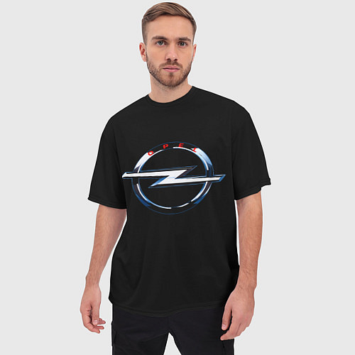 Мужская футболка оверсайз Opel sport auto trend / 3D-принт – фото 3