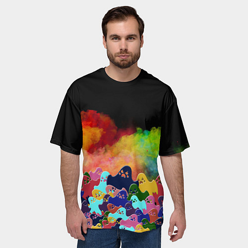 Мужская футболка оверсайз Приведения из дыма / 3D-принт – фото 3