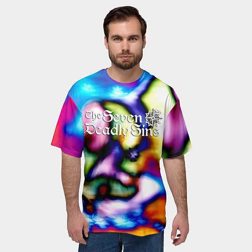 Мужская футболка оверсайз 7 смертных грехов топ аниме / 3D-принт – фото 3