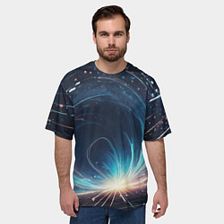 Футболка оверсайз мужская Космический абстрактный узор - нейросеть, цвет: 3D-принт — фото 2