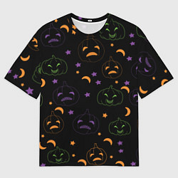 Мужская футболка оверсайз Тыквы яркие