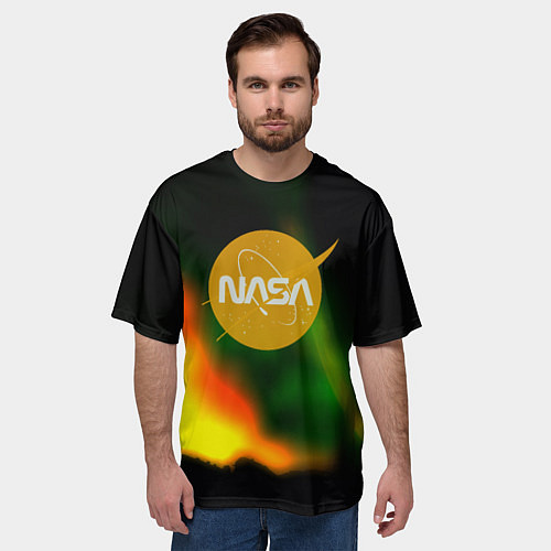 Мужская футболка оверсайз Nasa spacestar / 3D-принт – фото 3