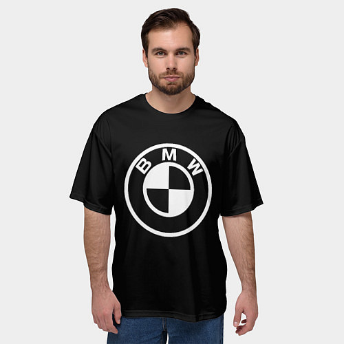 Мужская футболка оверсайз Bmw sport white / 3D-принт – фото 3
