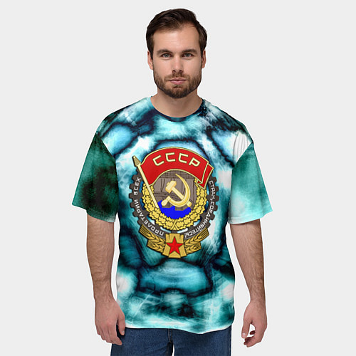Мужская футболка оверсайз Назад в ссср негатив / 3D-принт – фото 3