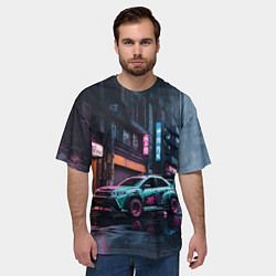 Футболка оверсайз мужская Березовый спорткар, цвет: 3D-принт — фото 2