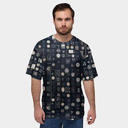 Футболка оверсайз мужская Загадка ребус из цифр и знаков, цвет: 3D-принт — фото 2