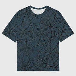 Мужская футболка оверсайз Паутина тёмно-синий