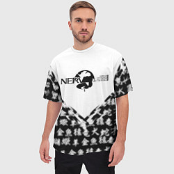 Футболка оверсайз мужская Евангелион логотип Nerv anime, цвет: 3D-принт — фото 2