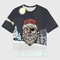 Футболка оверсайз мужская Череп Санты, цвет: 3D-принт