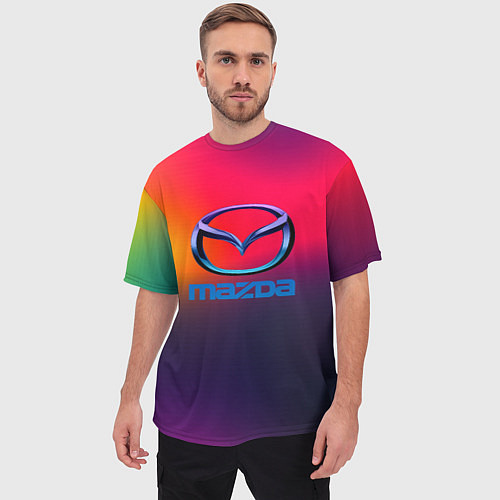 Мужская футболка оверсайз Mazda gradient / 3D-принт – фото 3