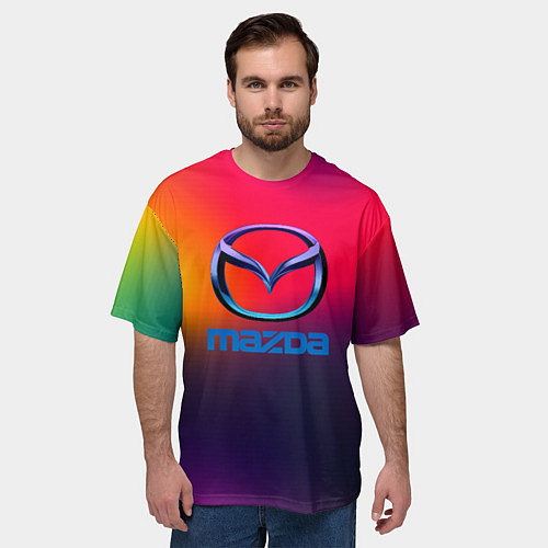 Мужская футболка оверсайз Mazda gradient / 3D-принт – фото 3