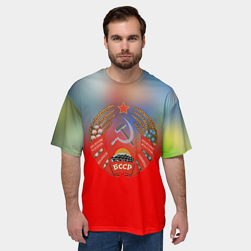 Мужская футболка оверсайз Belarus ussr / 3D-принт – фото 3