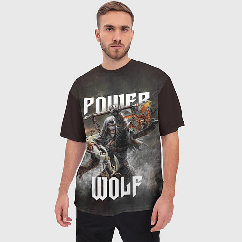 Мужская футболка оверсайз Powerwolf: werewolf / 3D-принт – фото 3
