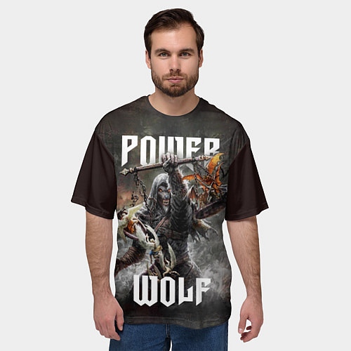Мужская футболка оверсайз Powerwolf: werewolf / 3D-принт – фото 3