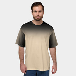 Футболка оверсайз мужская Градиент: от черного к телесному, цвет: 3D-принт — фото 2