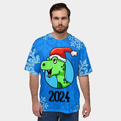 Футболка оверсайз мужская Год зеленого дракона, цвет: 3D-принт — фото 2