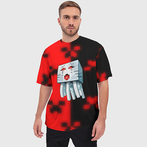 Мужская футболка оверсайз Майнкарфт топ игра пиксели / 3D-принт – фото 3
