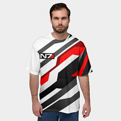 Футболка оверсайз мужская Mass effect - white uniform n7, цвет: 3D-принт — фото 2