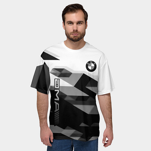 Мужская футболка оверсайз Bmw sport geometry / 3D-принт – фото 3