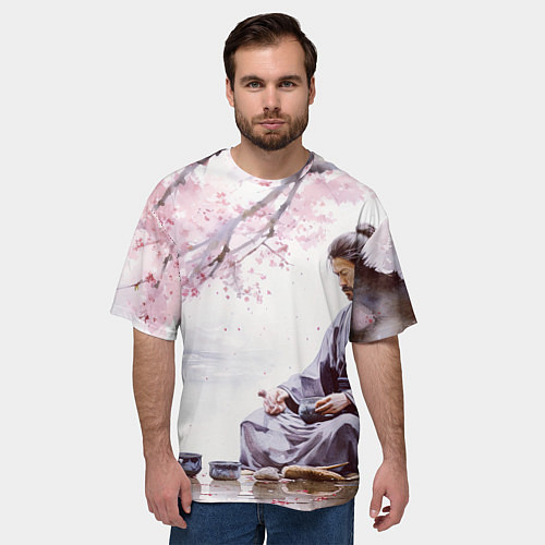 Мужская футболка оверсайз Сёгун / 3D-принт – фото 3